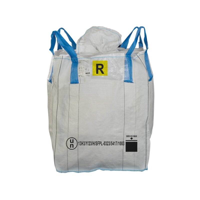 Big Bag tubolare omologato ONU 13H3/Y  90x90x120 - etichetta R - con caramella superiore e fondo chiuso - 1000 kg