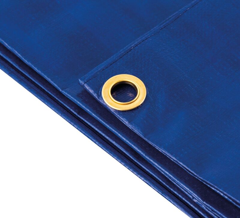 Telo di copertura e protezione in polietilene da 240 gr/mq (Tarpaulin) blu con occhielli